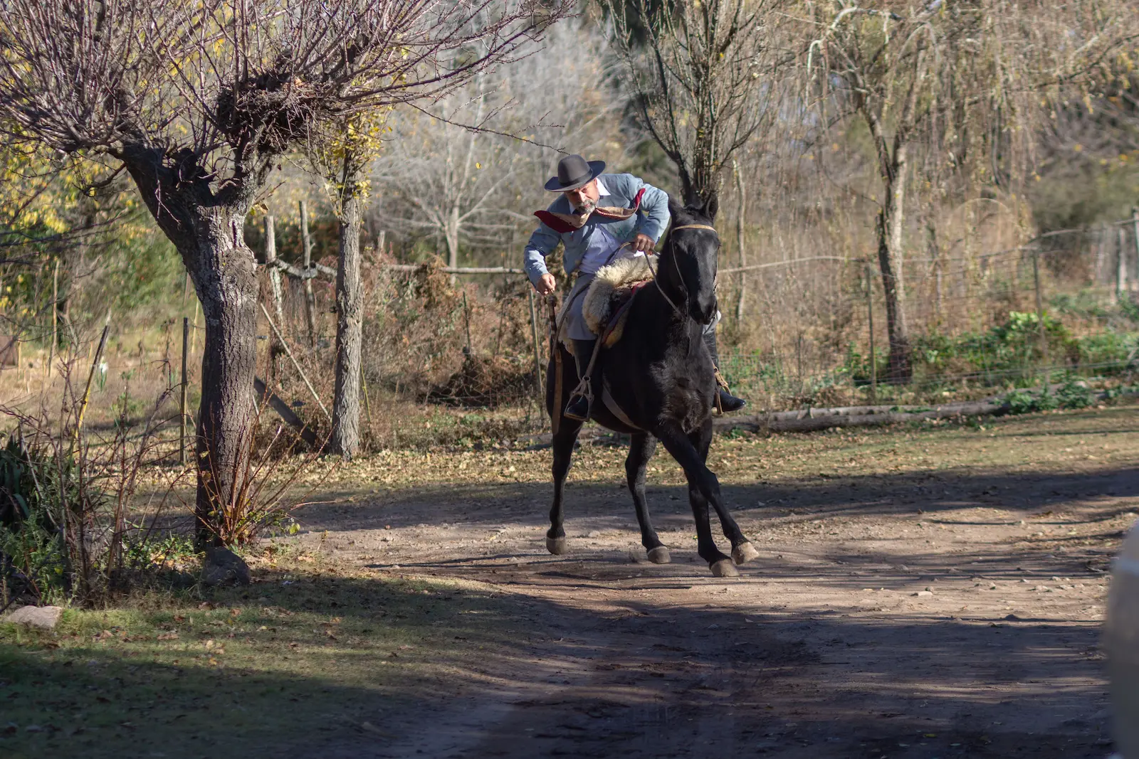 gaucho cabalgando en entorno natural